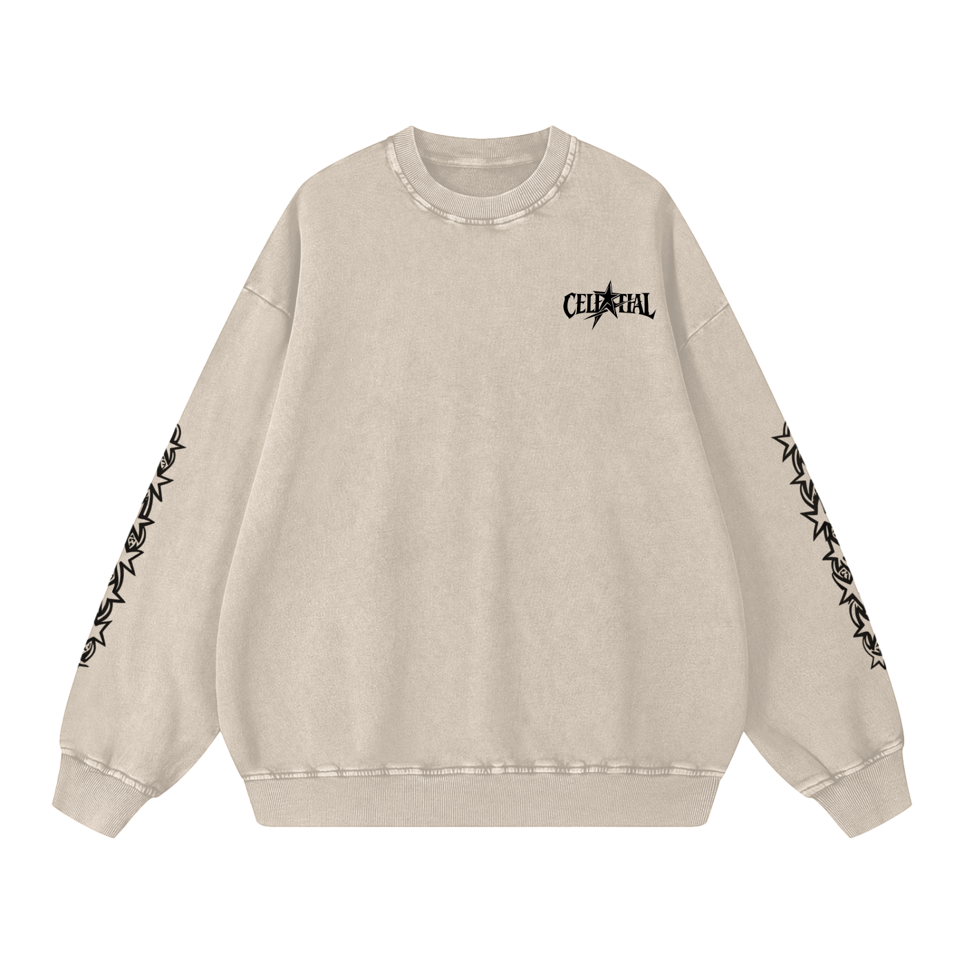Snow Washed Oversized Sweatshirt - Celestial