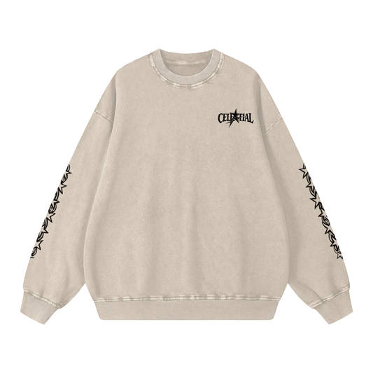 Snow Washed Oversized Sweatshirt - Celestial