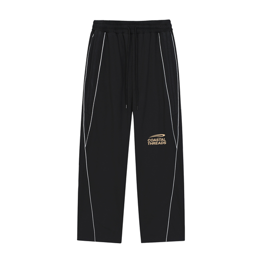 Reflection Striped Straight-Leg Sweatpants (Fur Set)