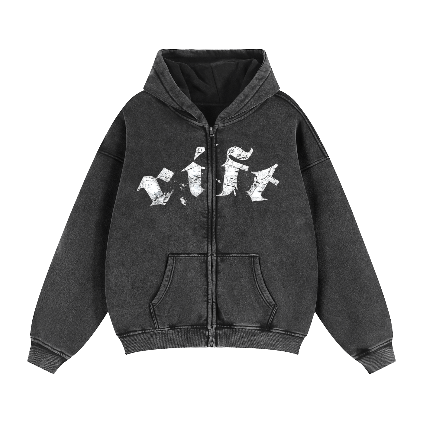 Rift Washed Zipup Hoodie - Gray