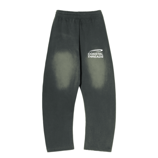 Sunfade Curved Fleece Sweatpants - Gray