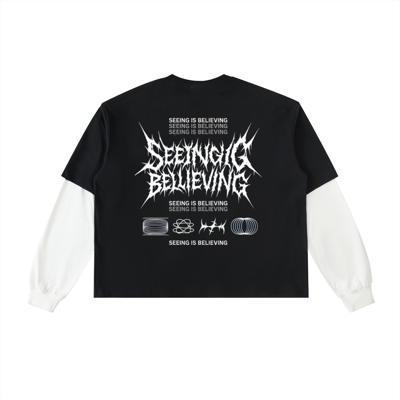 Layered Contrast Sleeve Shirt (Believing Set)