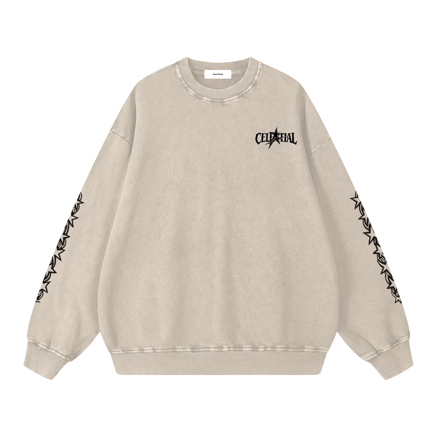 Snow Washed Oversized Sweatshirt - Celestial