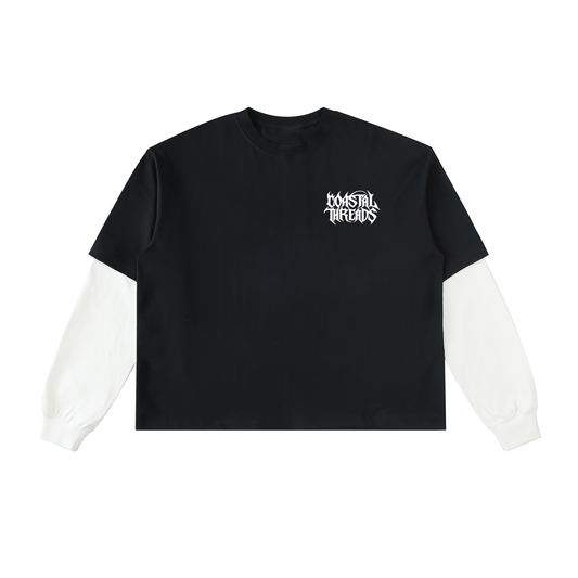 Layered Contrast Sleeve Shirt (Believing Set)