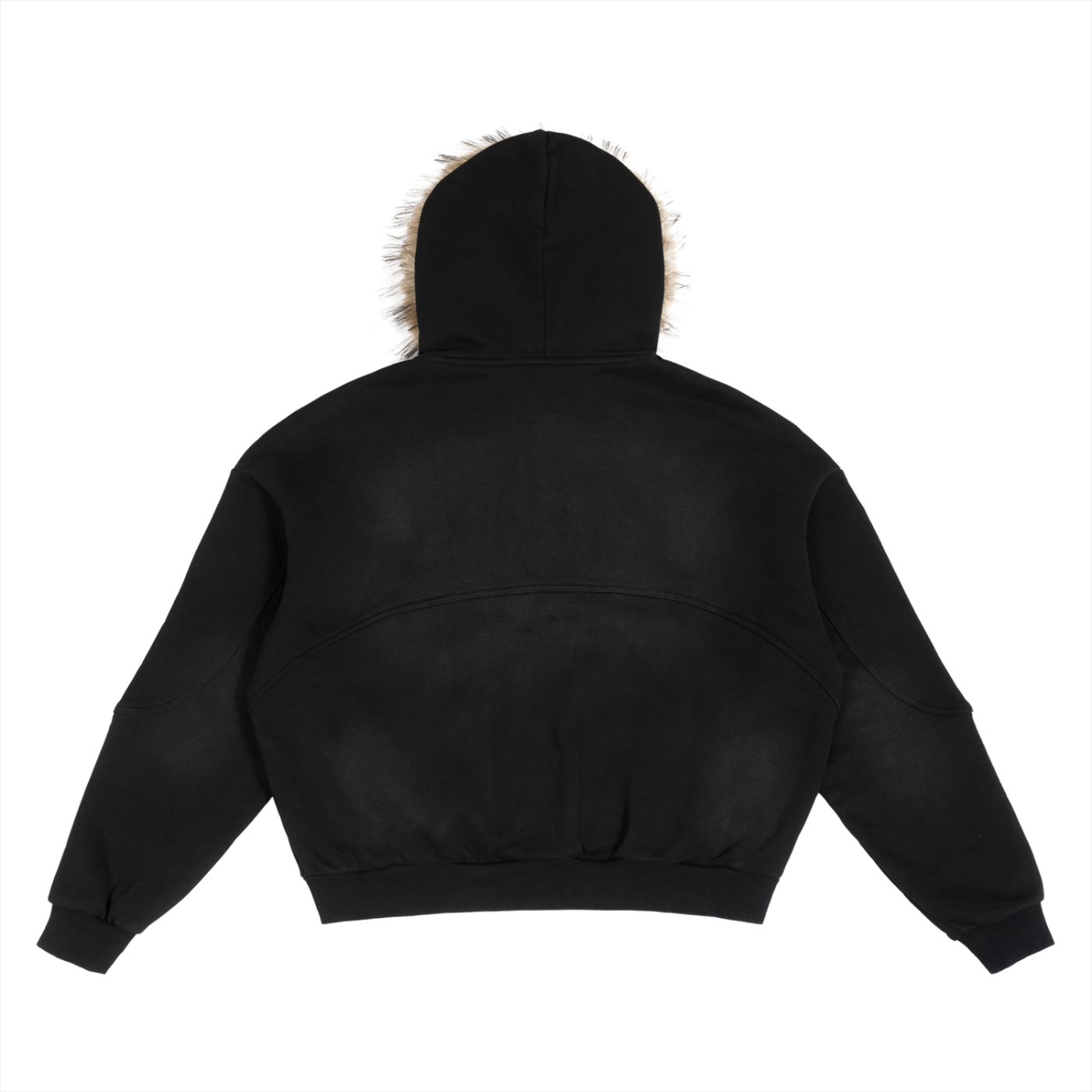 Sun Fade Boxy Detachable Fur Hoodie (Fur Set)